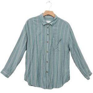 American Eagle Green Button Down Long‎ Sleeve Women L